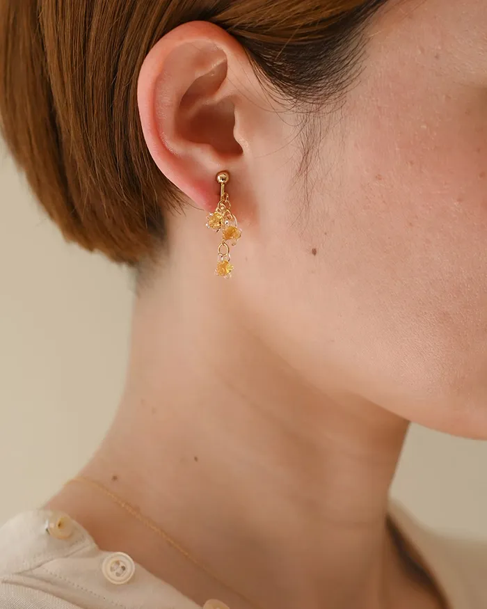 イヤリング ひとふさのミモザ イエロー5